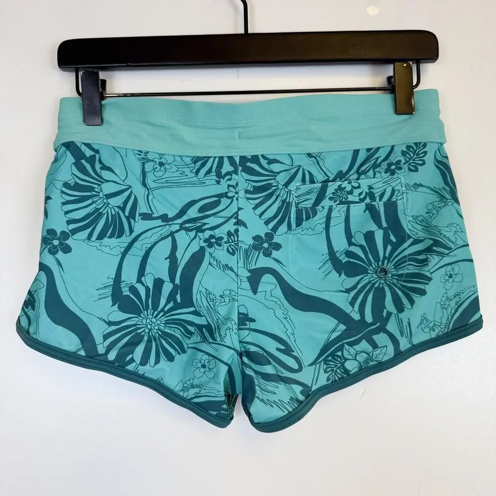 New Athleta Girl Cannonball 2.0 Short Swim Blue Floral $35 - XL 14